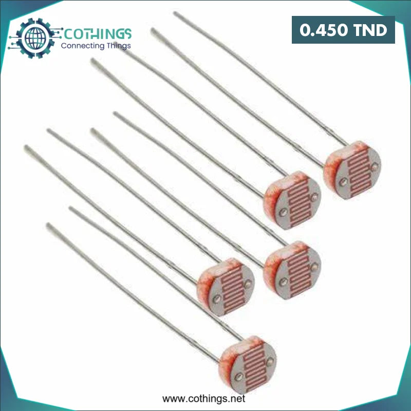 Acheter LDR résistance dépendante de la lumière (PHOTORESISTANCE) en Tunisie -  Disponible au meilleur prix sur CoThings