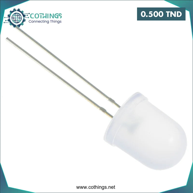 Acheter LED 10MM Blanc 28mm Jambe en Tunisie -  Disponible au meilleur prix sur CoThings