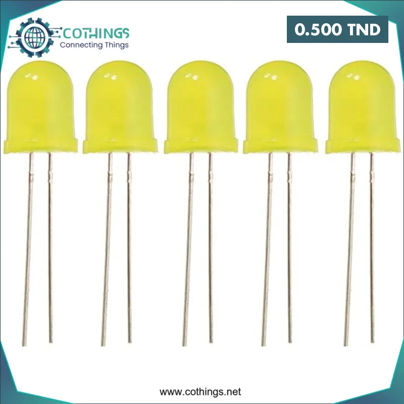 Acheter LED 10MM Jaune 28mm Jambe en Tunisie -  Disponible au meilleur prix sur CoThings