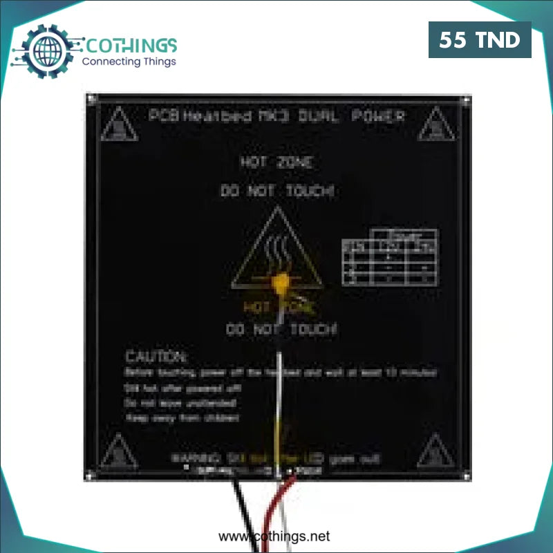 Acheter Lit chauffant double puissance imprimante 3D MK3, résistance, câble, 100K ohm, 214x214x3mm, thermistance PCB en Tunisie -  Disponible au meilleur prix sur CoThings
