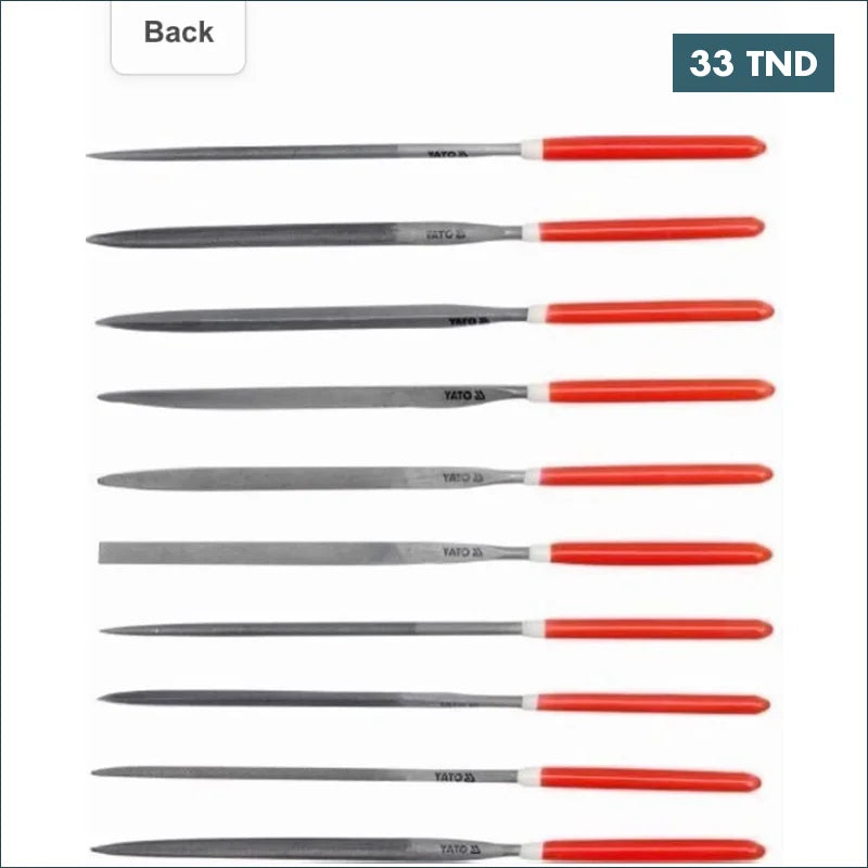 Acheter Lot de 10 limes à aiguilles Professional 4 x 160 x 75 mm Yato YT-6164 en Tunisie -  Disponible au meilleur prix sur CoThings