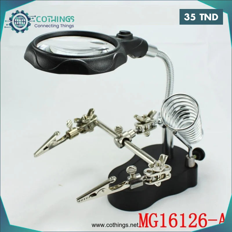 Acheter Loupe avec Lampe LED 65MM Outils Main Libre Pour Reparation PCB en Tunisie -  Disponible au meilleur prix sur CoThings