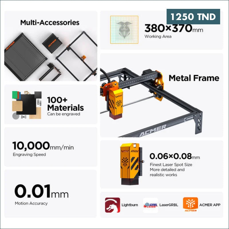 Acheter Machine de gravure Laser 6W ACMER P1 S  PRO en Tunisie -  Disponible au meilleur prix sur CoThings