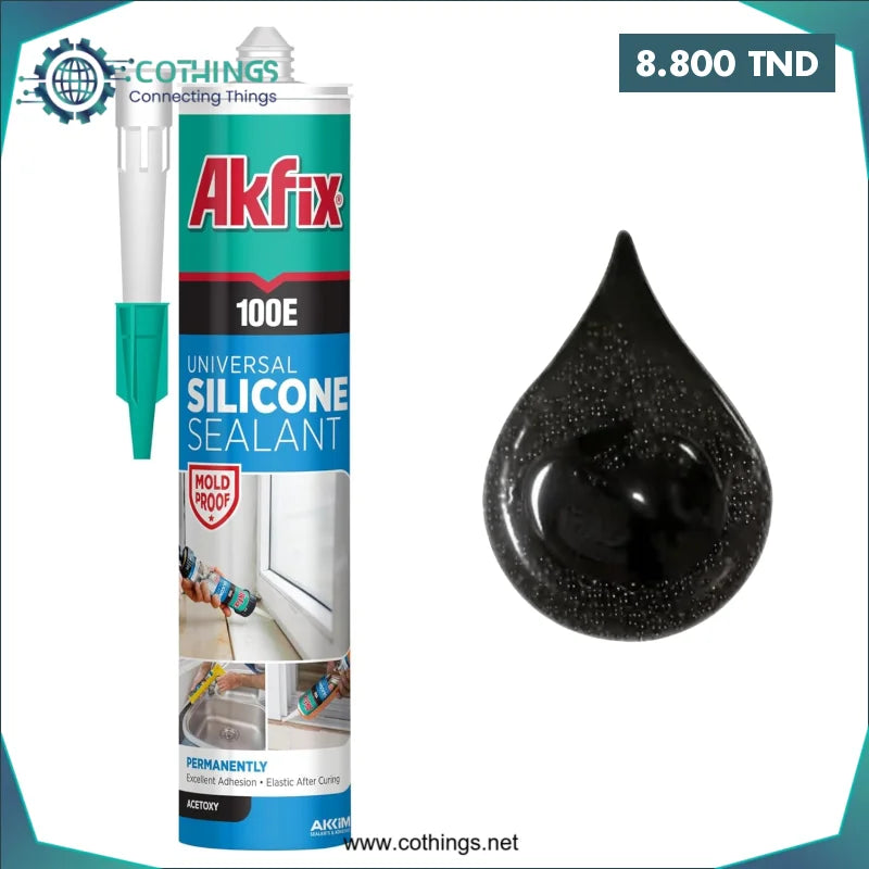 Acheter Mastic silicone noir Akfix 100E en Tunisie -  Disponible au meilleur prix sur CoThings