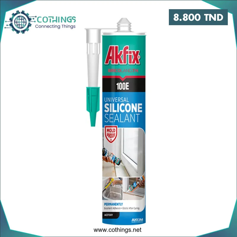 Acheter Mastic Silicone Universel Transparent 280ml AKFIX en Tunisie -  Disponible au meilleur prix sur CoThings