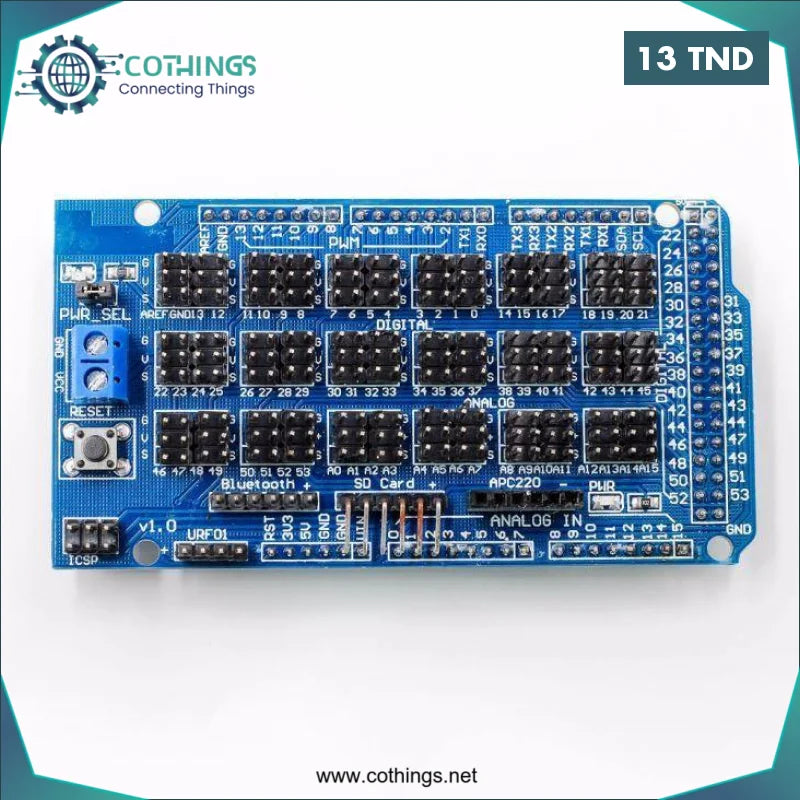 Acheter Mega Sensor Shield V2.0 pour MEGA 2560 R3 en Tunisie -  Disponible au meilleur prix sur CoThings