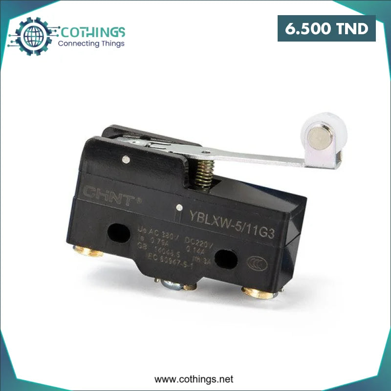Acheter Micro-interrupteur de fin de course CHINT YBLXW-5/11G3 – Levier à galet, 1NO+1NC, IP65 en Tunisie -  Disponible au meilleur prix sur CoThings