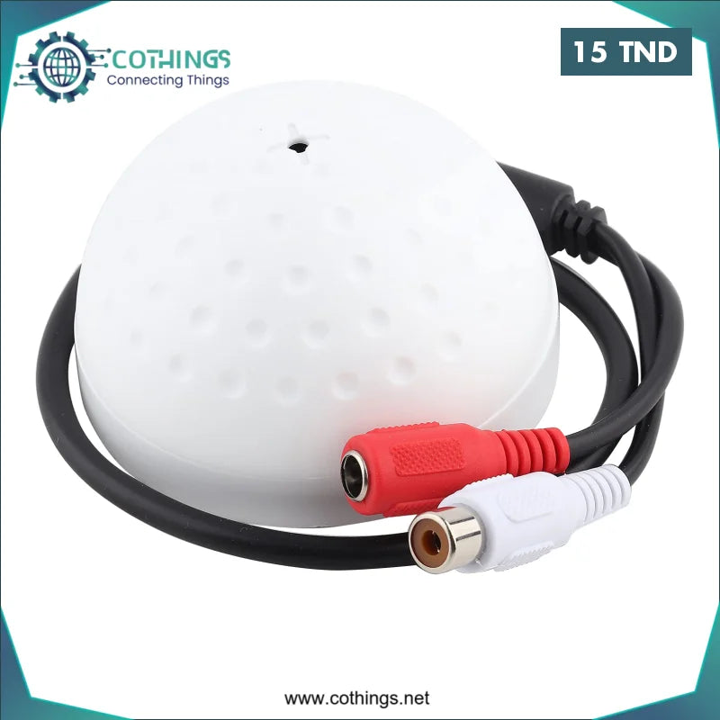 Acheter Microphone d'ambiance CCTV omnidirectionnel avec connecteurs RCA en Tunisie -  Disponible au meilleur prix sur CoThings