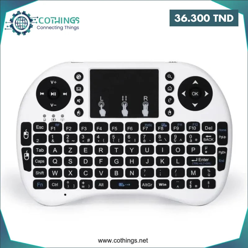 Acheter Mini clavier sans fil 2.4 GHz + Bluetooth  avec touchpad - LED RGB - en Tunisie -  Disponible au meilleur prix sur CoThings