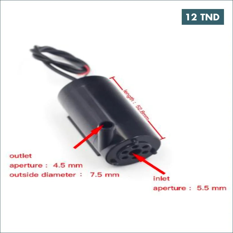 Acheter Mini pompe submersible DC de haute qualité 12V 0.6L/mn en Tunisie -  Disponible au meilleur prix sur CoThings