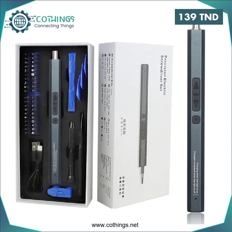 Acheter Mini Visseuse électronique de Procision 40 embouts GRIS en Tunisie -  Disponible au meilleur prix sur CoThings