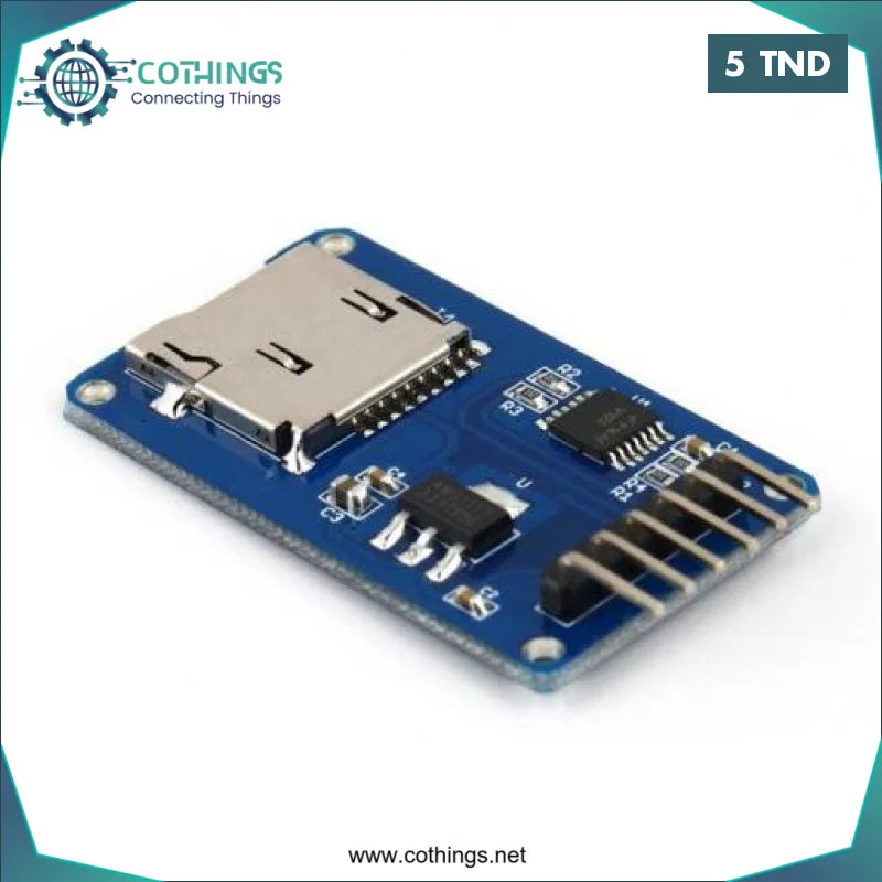Acheter Module de carte micro SD Mini carte TF lecture et écriture 6 broches en Tunisie -  Disponible au meilleur prix sur CoThings