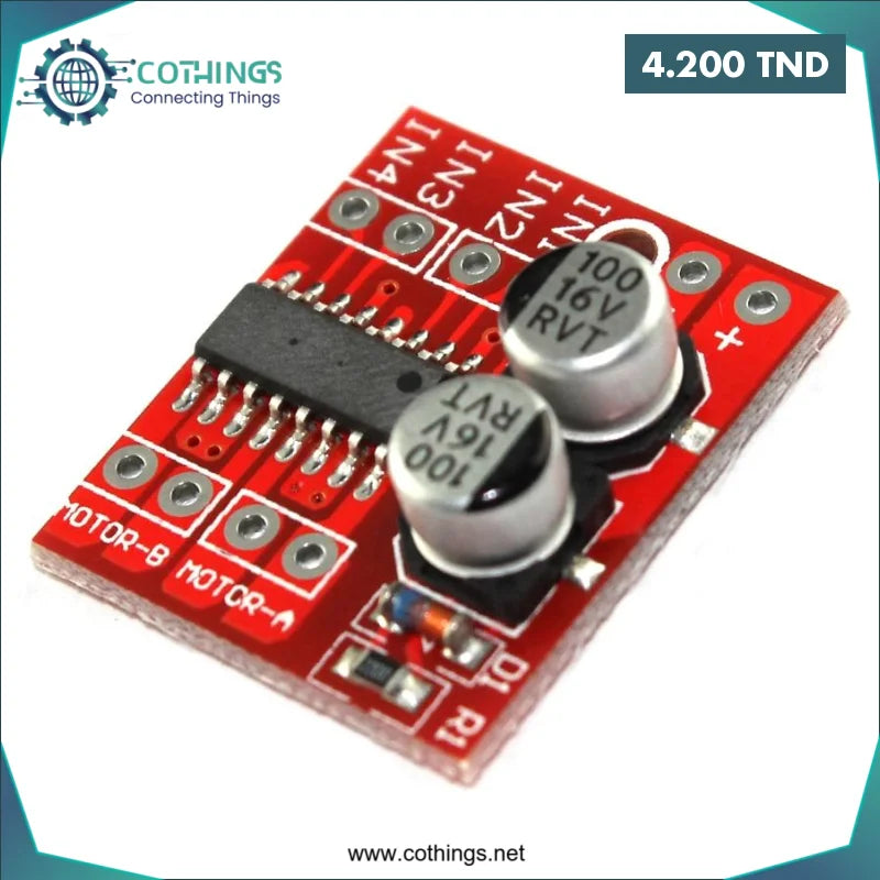 Acheter Module contrôleur pilote 2 moteurs L298N double pont H en Tunisie -  Disponible au meilleur prix sur CoThings