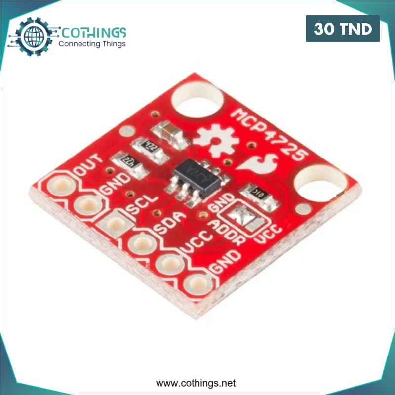 Acheter Module Convertisseur Numérique-Analogique (DAC) MCP4725 – 12 bits avec Interface I2C en Tunisie -  Disponible au meilleur prix sur CoThings