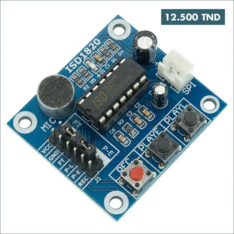 Acheter Module d'enregistrement vocale statique avec haut-parleur 0.5W ISD1820 en Tunisie -  Disponible au meilleur prix sur CoThings