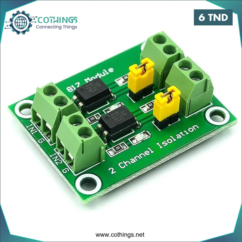Acheter Module d’isolement optocoupleur 2 canaux PC817 en Tunisie -  Disponible au meilleur prix sur CoThings