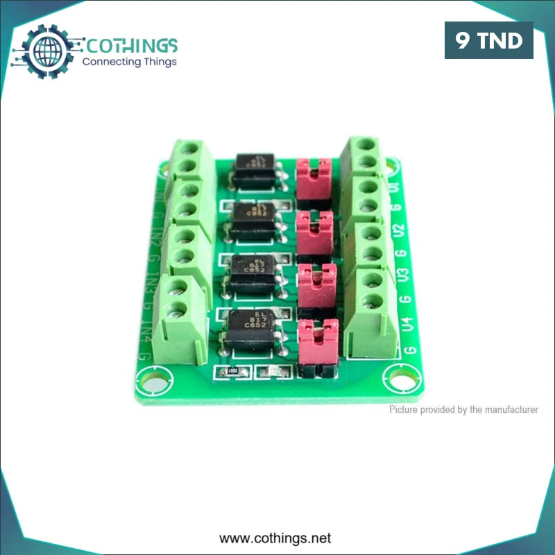 Acheter Module d’isolement optocoupleur 4 canaux PC817 en Tunisie -  Disponible au meilleur prix sur CoThings