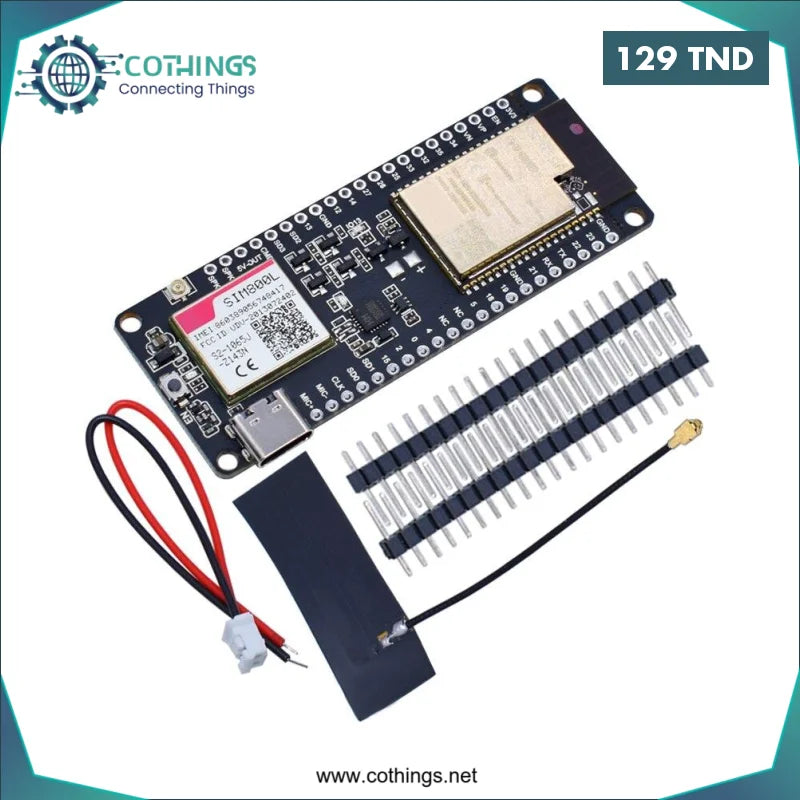 Acheter Module sans fil TTGO t-call V1.4 ESP32, carte SIM, Module SIM800H et antenne GSM/GPRS en Tunisie -  Disponible au meilleur prix sur CoThings
