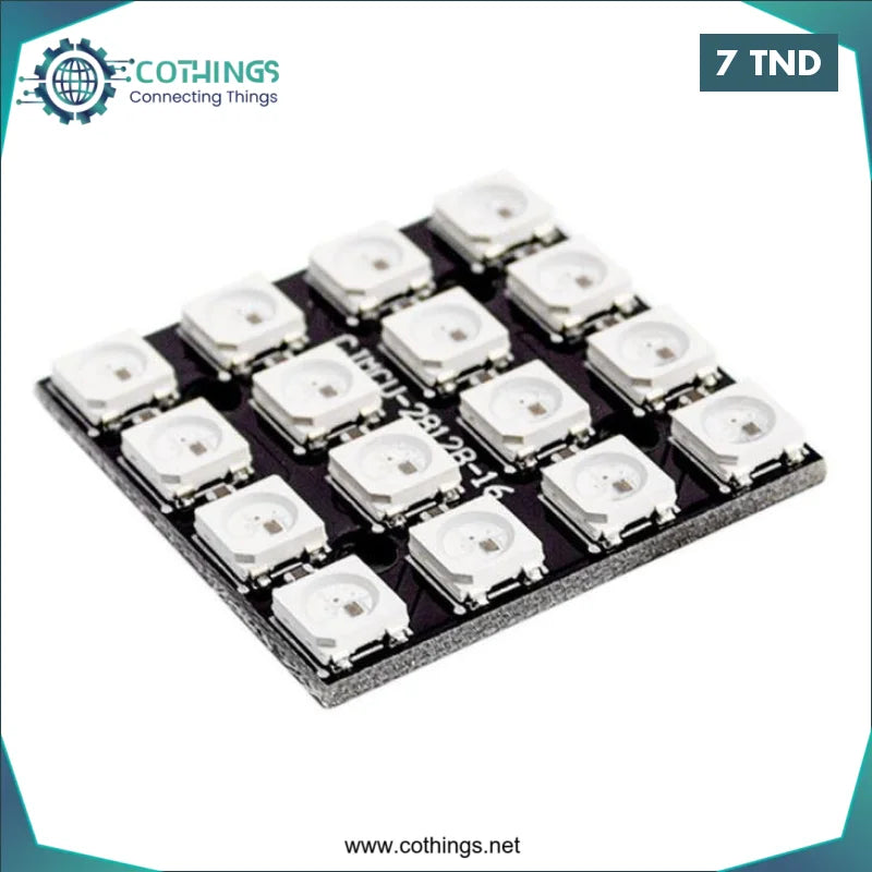 Acheter Module LED WS2812B 4 * 4 RGB en Tunisie -  Disponible au meilleur prix sur CoThings