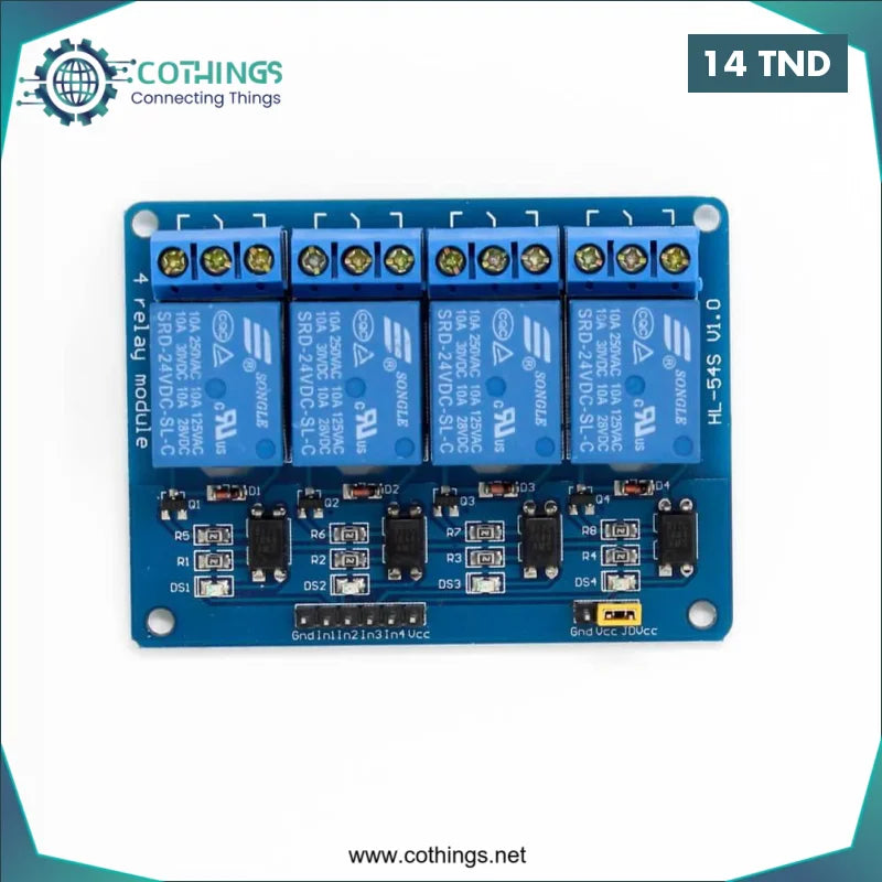 Acheter Module de relais 4 canaux (avec couplage léger) 24 V en Tunisie -  Disponible au meilleur prix sur CoThings