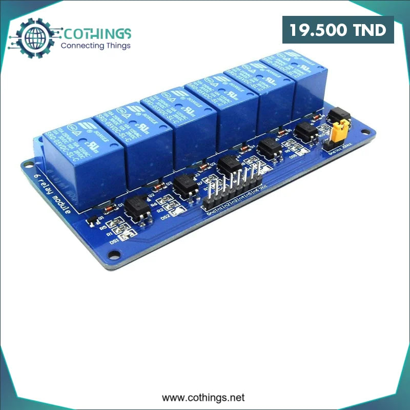 Acheter Module Relais 6 Canaux 5V en Tunisie -  Disponible au meilleur prix sur CoThings