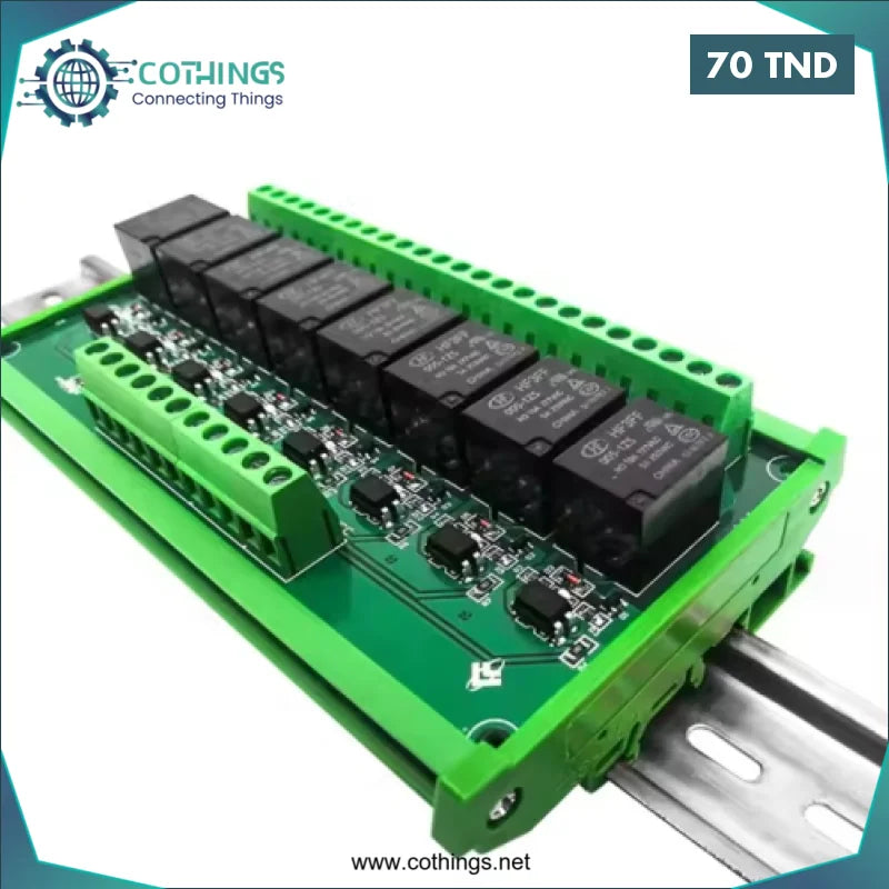 Acheter Module de relais à montage sur rail DIN 8 canaux 10A 250VAC/30VD en Tunisie -  Disponible au meilleur prix sur CoThings