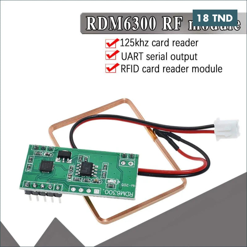 Acheter Module RFID-UART Avec Antenne Externe RDM6300 125Khz en Tunisie -  Disponible au meilleur prix sur CoThings