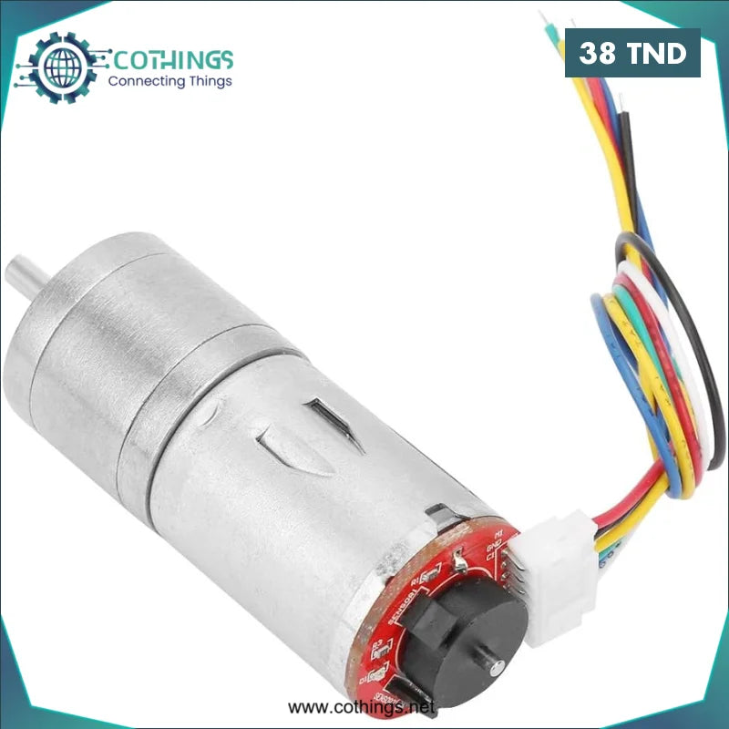 Acheter Moteur à engrenages réducteur CC 25GA-370 12V 620RPM avec encodeur en Tunisie -  Disponible au meilleur prix sur CoThings