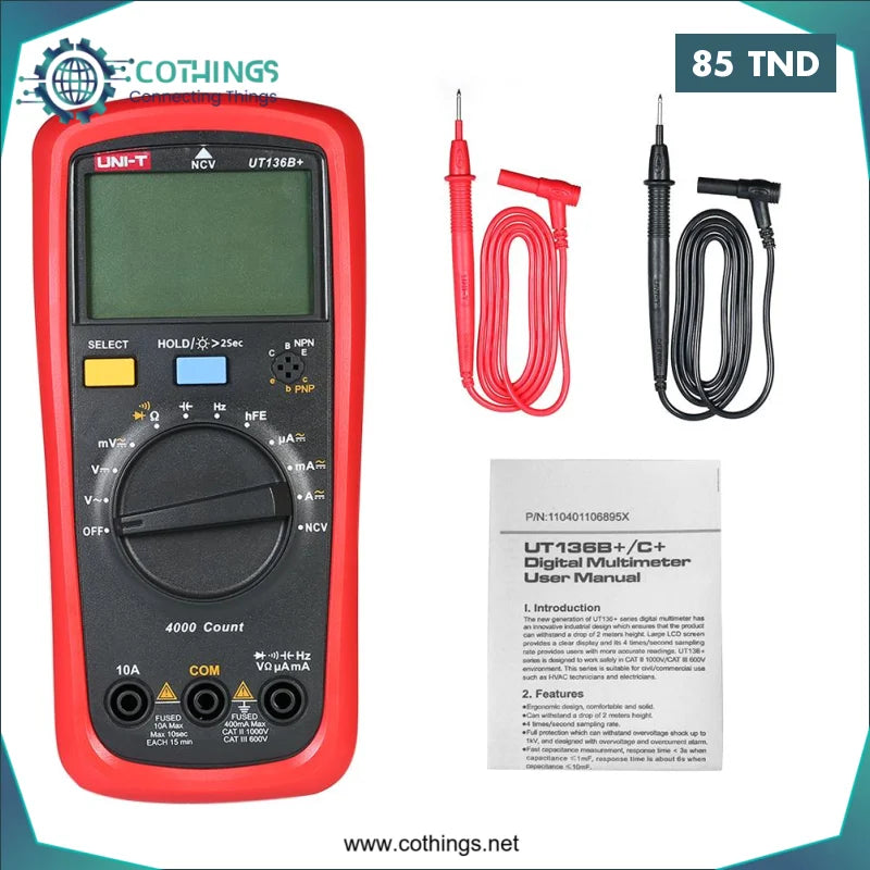 Acheter Multimètre UNI-T UT136B + en Tunisie -  Disponible au meilleur prix sur CoThings