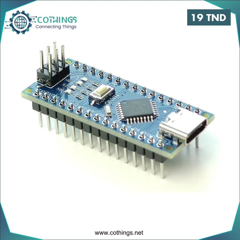 Acheter Nano V3.0 ATmega328P 5V 16MHz avec câble Type-C de 1 m en Tunisie -  Disponible au meilleur prix sur CoThings