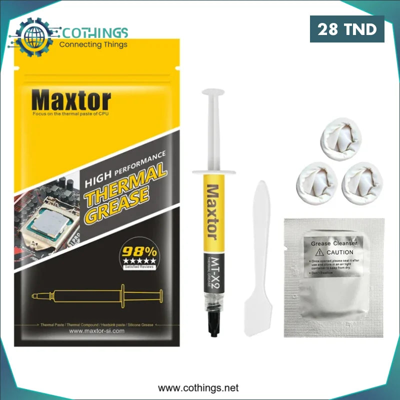Acheter Pate thermique haute Performance pour GPU graphique refroidisseur de processeur Maxtor 10.5 W/m MT-X2 5g en Tunisie -  Disponible au meilleur prix sur CoThings