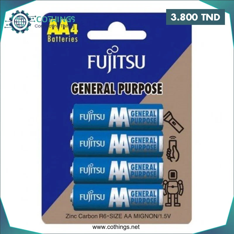 Acheter Pile alkaline AA LR03 blister 4 pièces Fujitsu en Tunisie -  Disponible au meilleur prix sur CoThings
