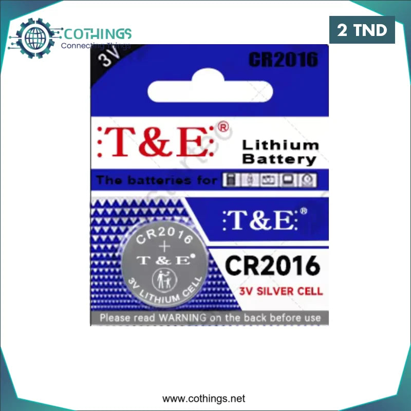 Acheter Pile CR2016 3V en Tunisie -  Disponible au meilleur prix sur CoThings