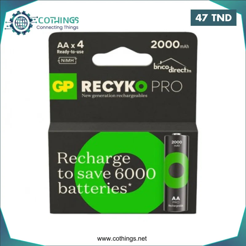 Acheter PILE RECHARGEABLE PRO AA 2000 MAH BP4 en Tunisie -  Disponible au meilleur prix sur CoThings