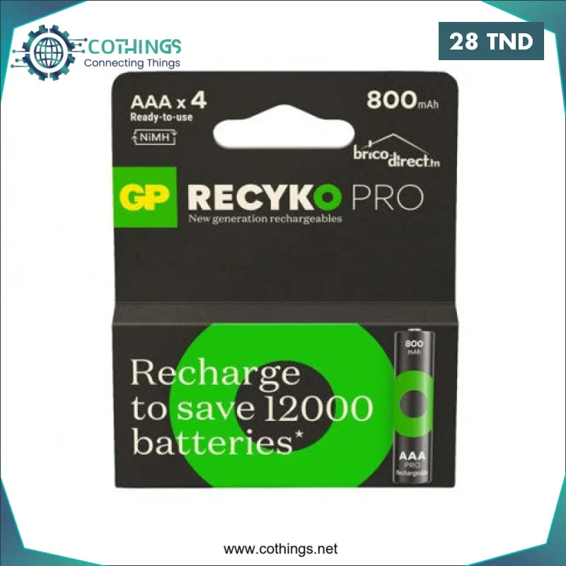 Acheter PILE RECHARGEABLE PRO AAA 800 MAH BP4 en Tunisie -  Disponible au meilleur prix sur CoThings
