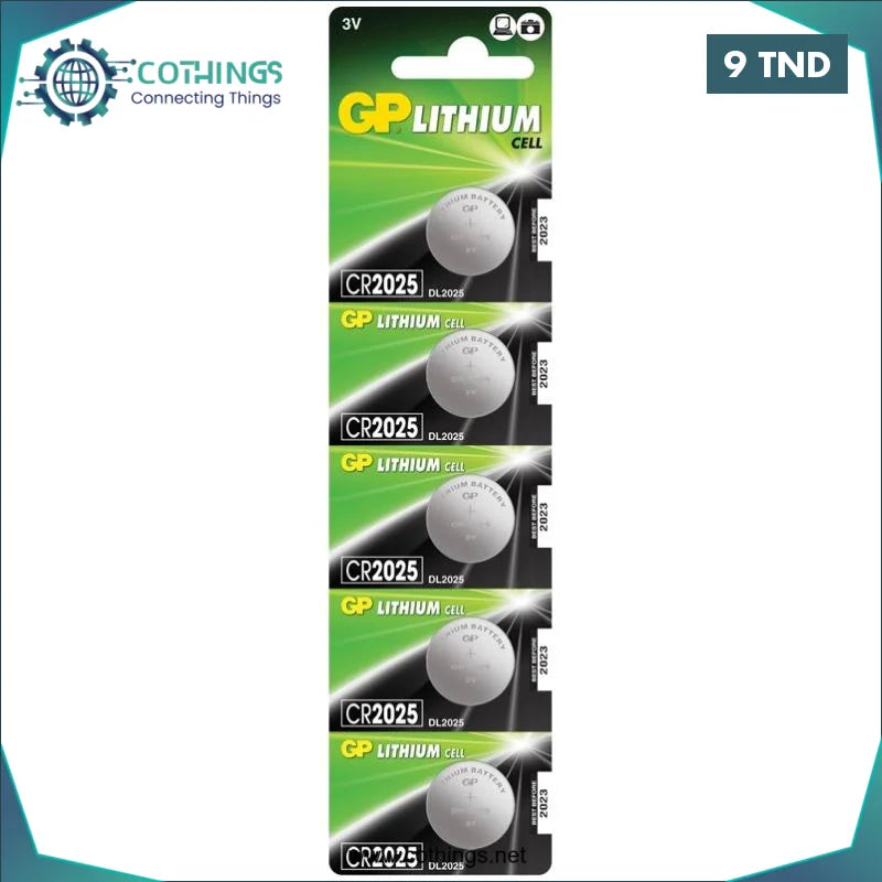 Acheter Pille Lithium CR2025 GP 3V ( 5 pcs ) en Tunisie -  Disponible au meilleur prix sur CoThings