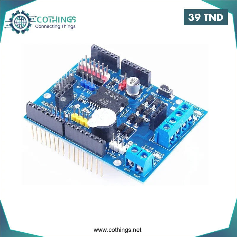 Acheter Pilote de moteur bouclier UNO/MEGA L298P en Tunisie -  Disponible au meilleur prix sur CoThings