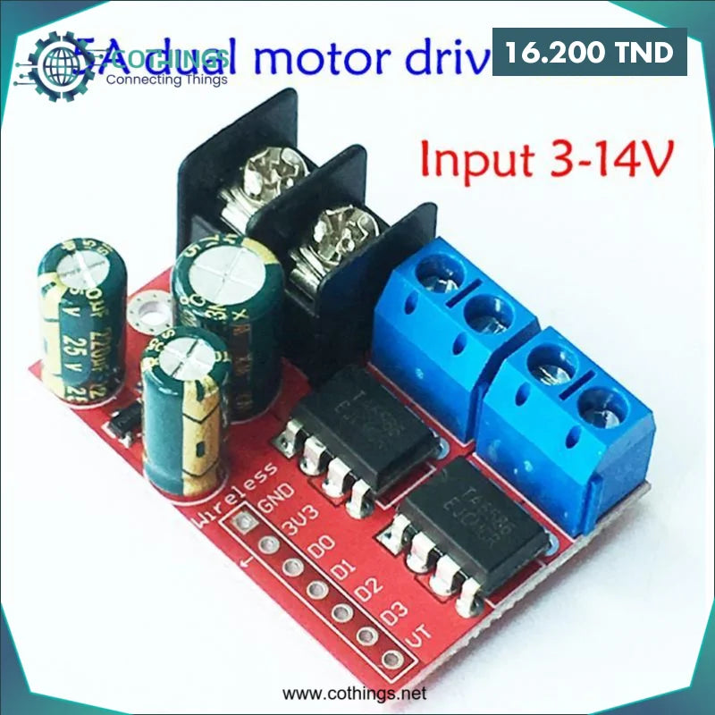 Acheter Pilote Moteur Deux Cannaux 5A 3V-14V (pont h) en Tunisie -  Disponible au meilleur prix sur CoThings