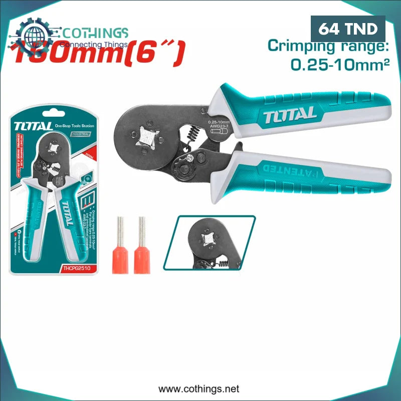 Acheter Pince à sertir à cliquet Total Tools 0,25-10 mm² en Tunisie -  Disponible au meilleur prix sur CoThings