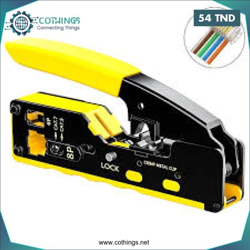 Acheter PINCE RESEAU RJ45 JAUNE CRIMP METAL CLIP en Tunisie -  Disponible au meilleur prix sur CoThings