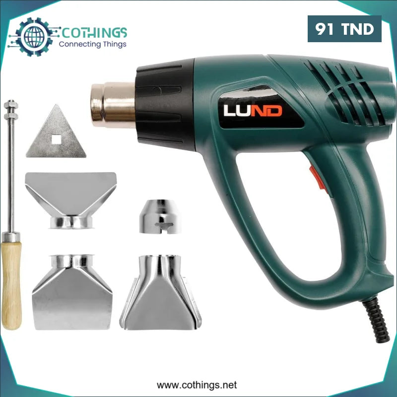 Acheter Pistolet à air chaud LUND 2000W + accessoires en Tunisie -  Disponible au meilleur prix sur CoThings