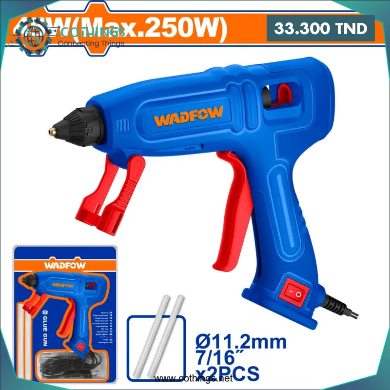 Acheter Pistolet à colle 250W+ 2 Baton colle WADFOW  WGL4608 en Tunisie -  Disponible au meilleur prix sur CoThings