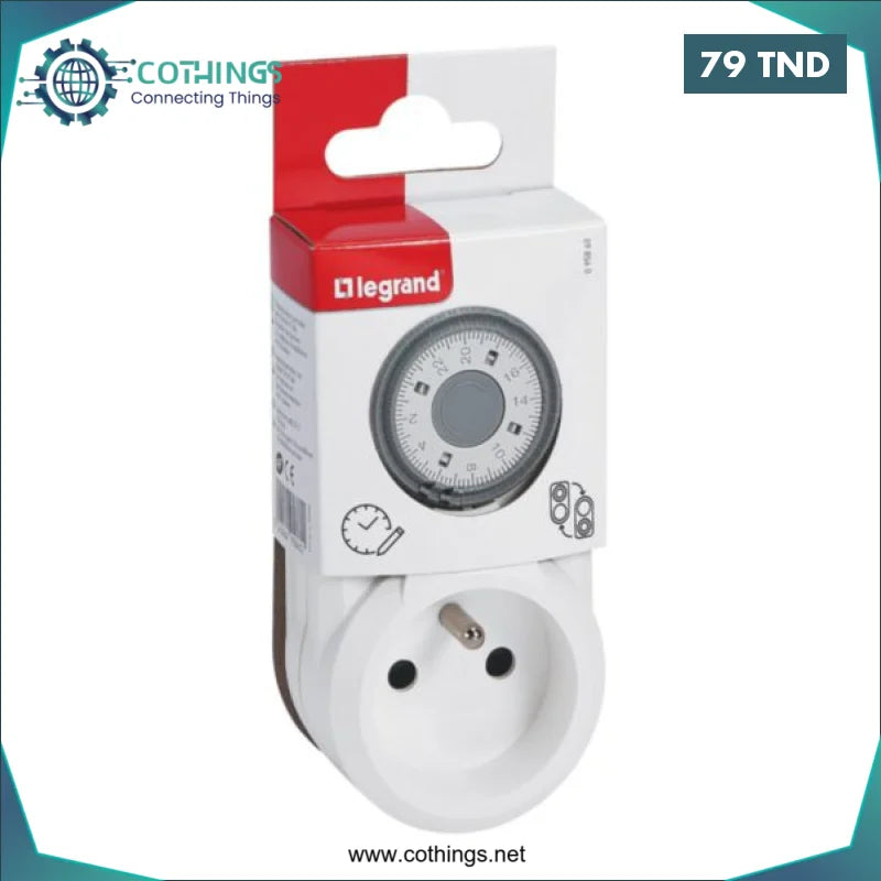 Acheter Programmateur ménager journalier Legrand avec fiche 2P+T et socle 2P+T 16A en Tunisie -  Disponible au meilleur prix sur CoThings