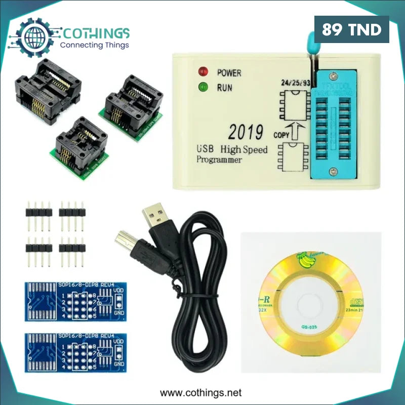 Acheter Programmeur EZP2019 + Adaptateur 7 SOP8 pour DIP8 en Tunisie -  Disponible au meilleur prix sur CoThings