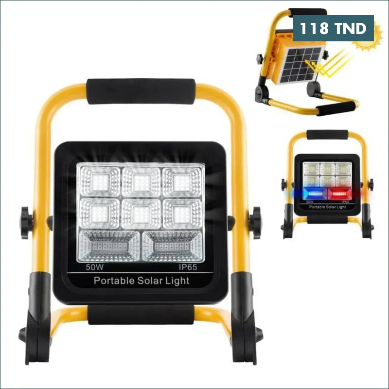 Acheter Projecteur LED 50W Rechargeable IP65 Projecteur solaire en Tunisie -  Disponible au meilleur prix sur CoThings