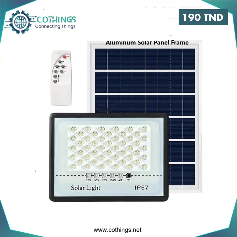 Acheter Projecteur Solaire LED Étanche Détecteur Lumière Avec Télécommande 100w avec telecommande en Tunisie -  Disponible au meilleur prix sur CoThings