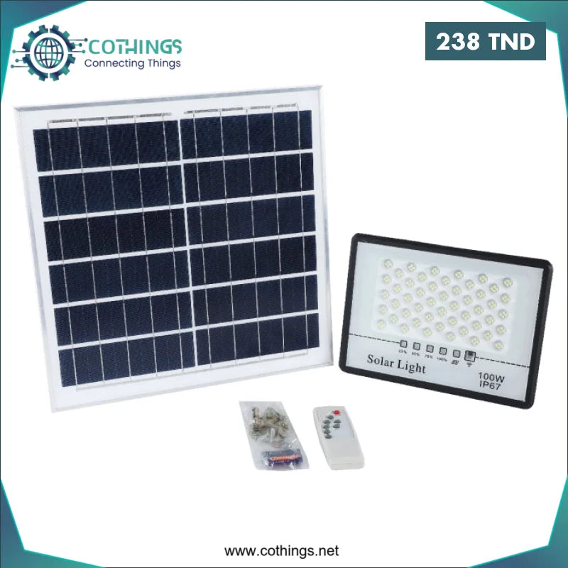 Acheter Projecteur Solaire LED Étanche Détecteur Lumière Avec Télécommande 200w avec telecommande en Tunisie -  Disponible au meilleur prix sur CoThings