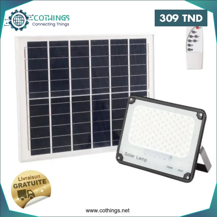 Acheter Projecteur Solaire LED Étanche Détecteur Lumière Avec Télécommande 300w avec telecommande en Tunisie -  Disponible au meilleur prix sur CoThings