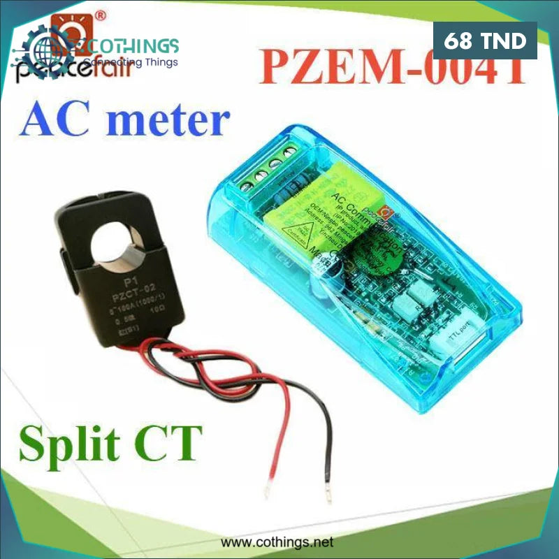Acheter PZEM-004T-100A avec Split CT avec boitier en Tunisie -  Disponible au meilleur prix sur CoThings