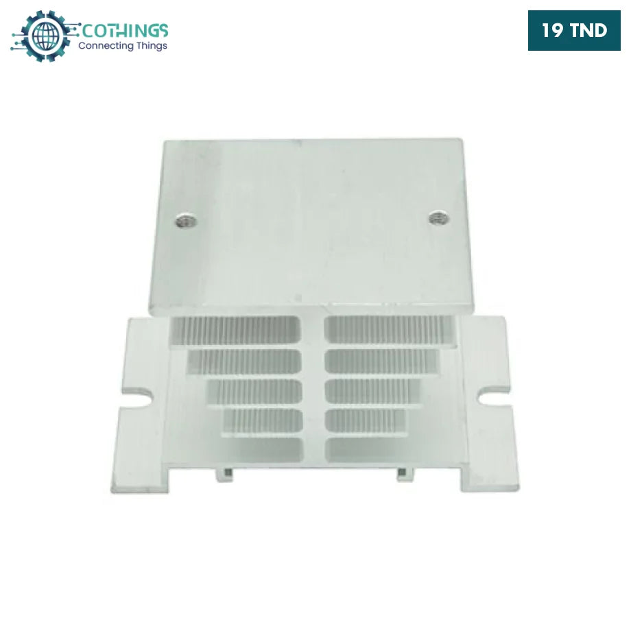 Dissipateur Thermique En Aluminium Pour Relais SSR 10A-40A Monophasé - Dimensions 80x50mm, Couleur Noire, Neuf